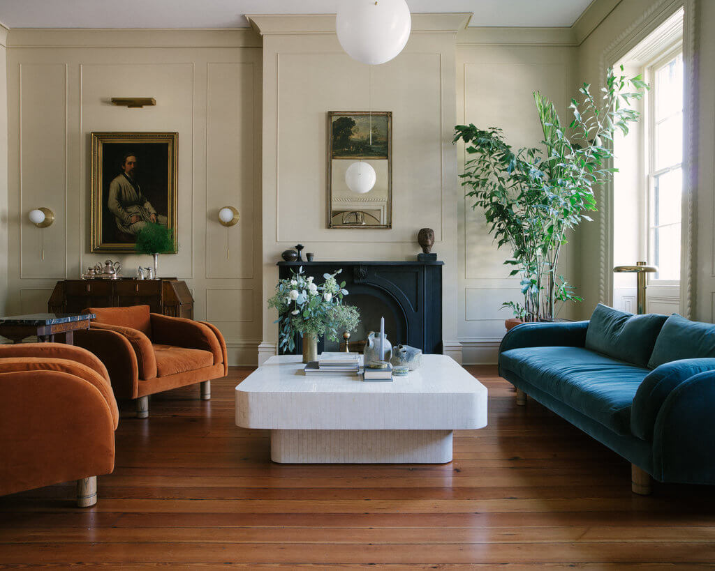 This Week At Home Focus On New Makers Brooklyn Based Design Studio Workstead Red A 5 600 Square Foot Row House In Charleston S C And Then Filled It With Mix Of Custom Lighting