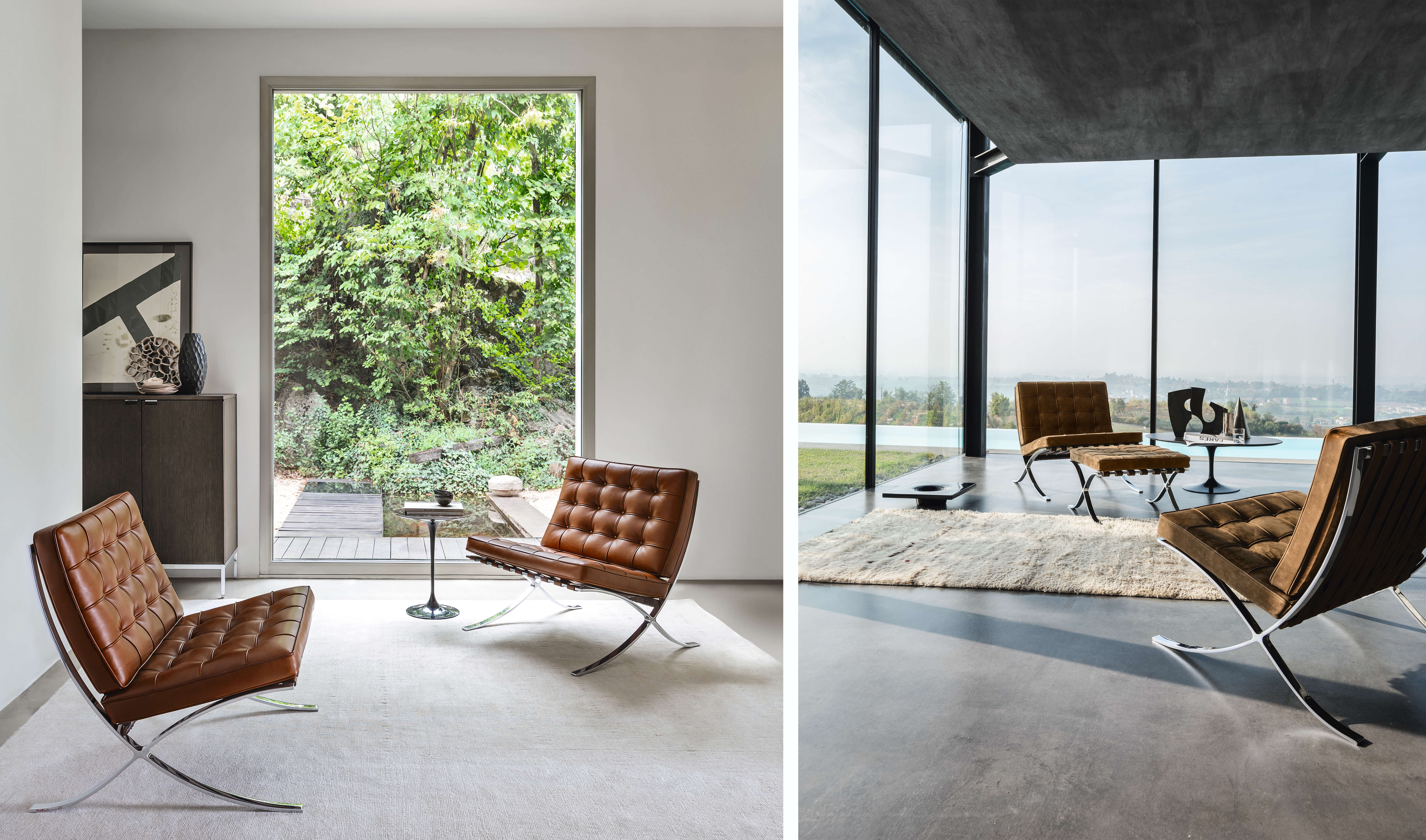 Two Barcelona Chairs designed by German-born Mies van der Rohe | Corcoran