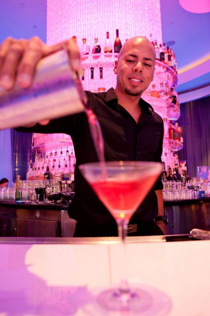 Pouring a potent shade of pink in the Bleau Bar at the famed Fontainebleau Miami Beach. (Zach Stovall)