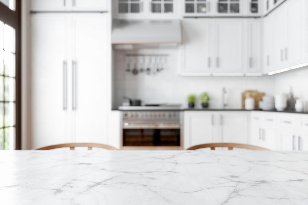 clean marble kitchen countertops