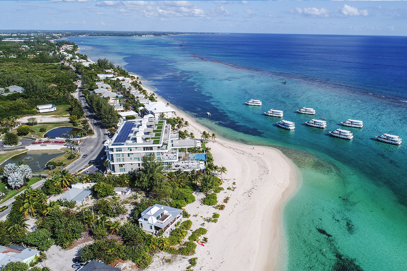 aerial view of cayman islands