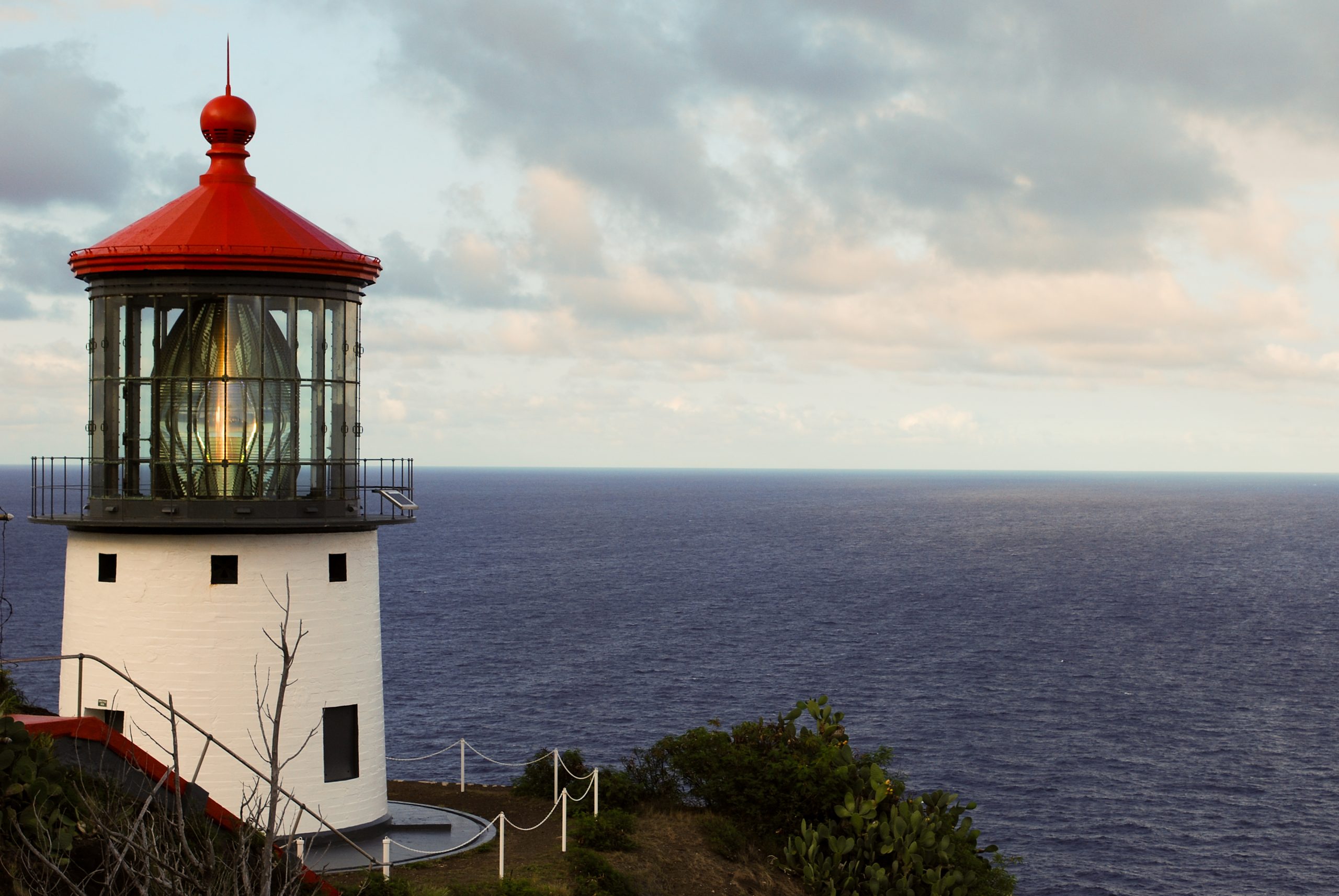 Makapu'u Point Light sits on the cliffs of Oahu with its 12-foot-tall hyper-radial lens looking as big as it sounds.