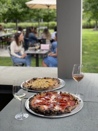 You won’t find a more local pizza-wine pairing format than Jamesport Vineyards’, with its full menu of wood-fired pies featuring local North Fork ingredients.