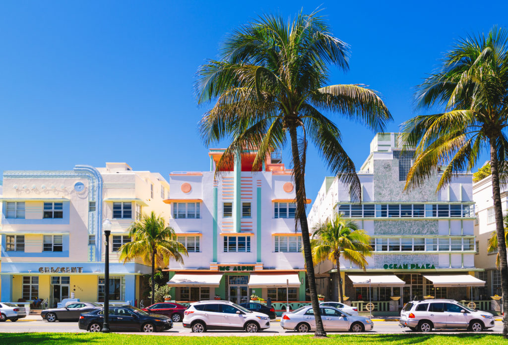 A look at the technicolor pastels of three hotels along Ocean Drive.