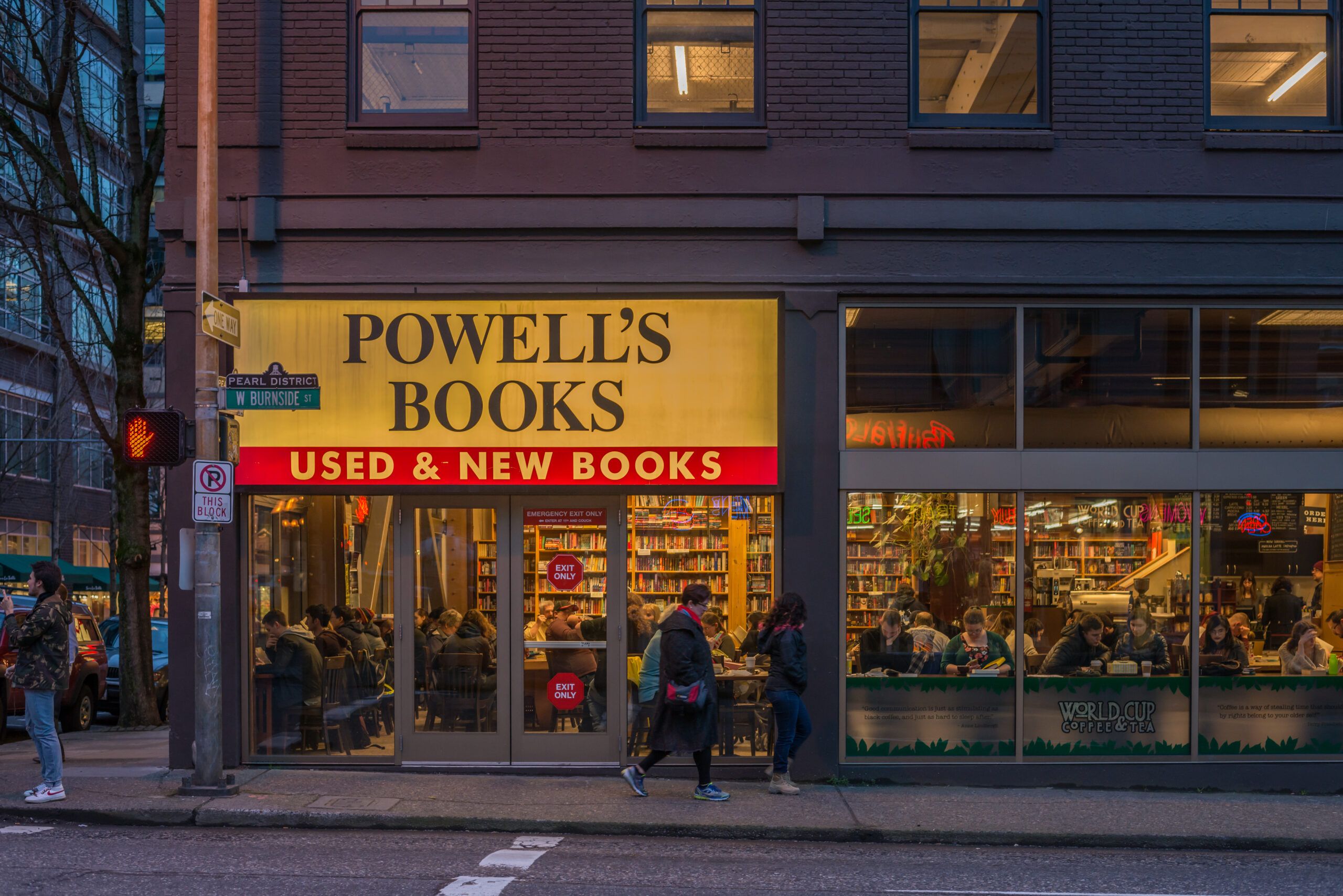 Powell's City of Books, an independent bookstore in Portland, Oregon, encompasses an entire block in the city's Pearl District.
