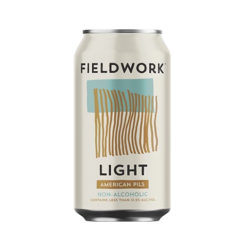 A can of beer with a white label, perfect for holiday decorating or adding festive charm to your celebrations.